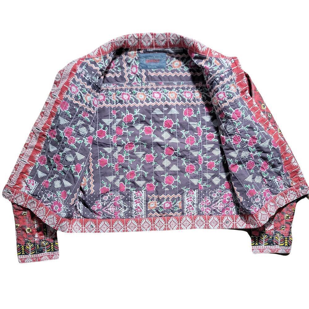 GRAMICCI Jaime Arizona Orange Aztec Printed Cropped Button Up Jacket Womens L - Picture 2 of 16